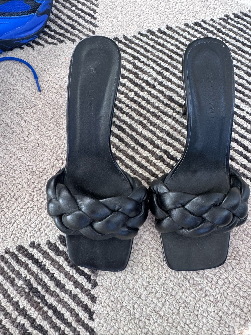 Billini Black Braided Slide Mules